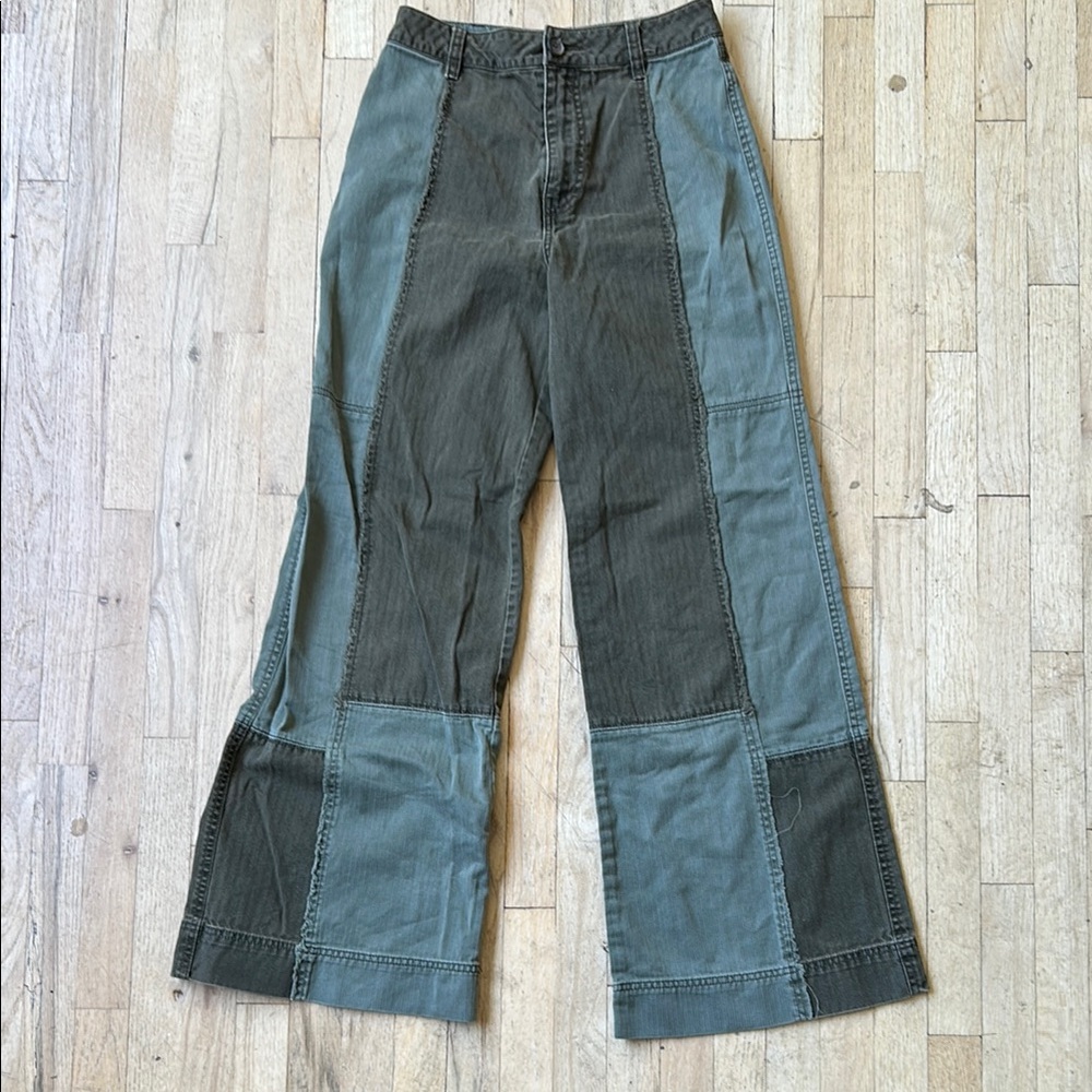 Free People Patchwork Wide-Leg Pants